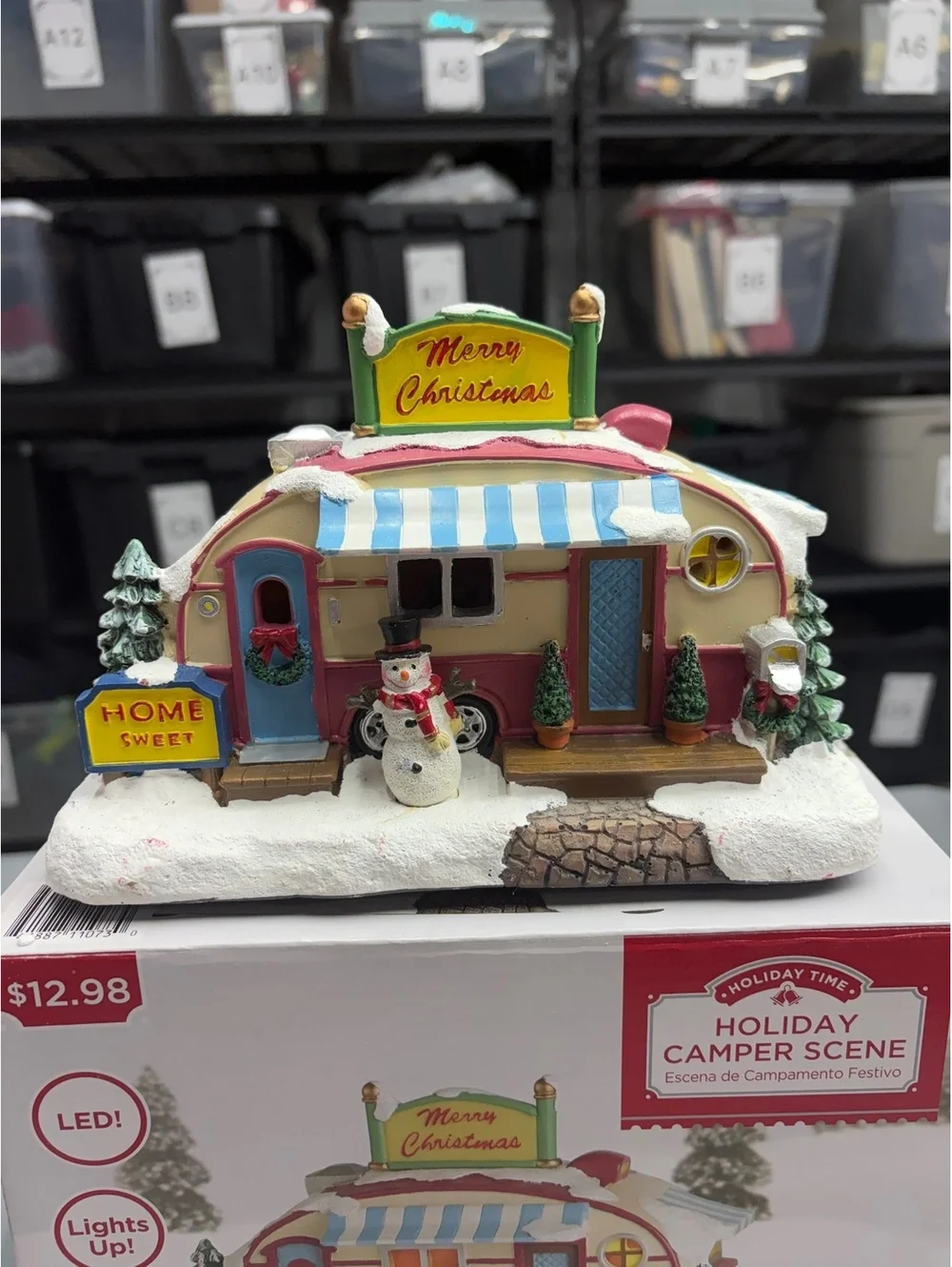 Enchanted Forest Holiday Snowman Trailer Lighted Christmas Village Decoration
